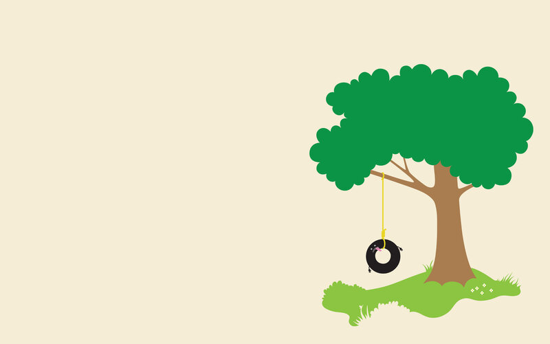 tree with tire swing