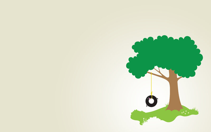 tree with tire swing
