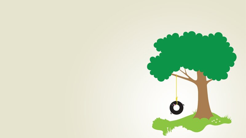 tree with tire swing