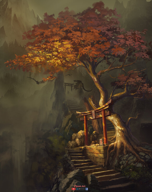 Tree with Torii Gate