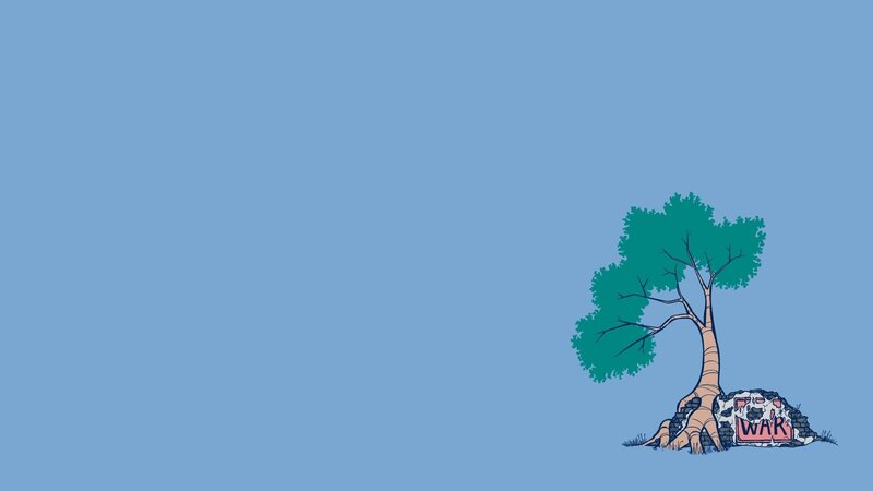 Tree with War Sign — Blue