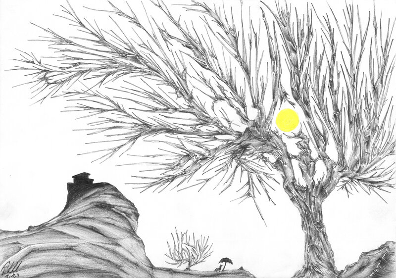 Tree with Yellow Sun