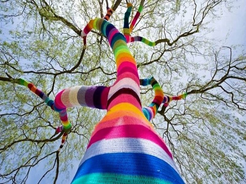 Tree Wrapped in Yarn