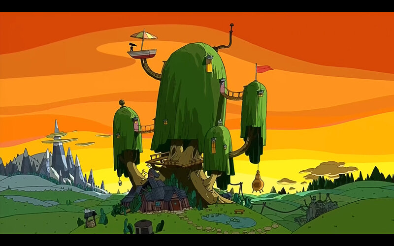 treehouse at sunset