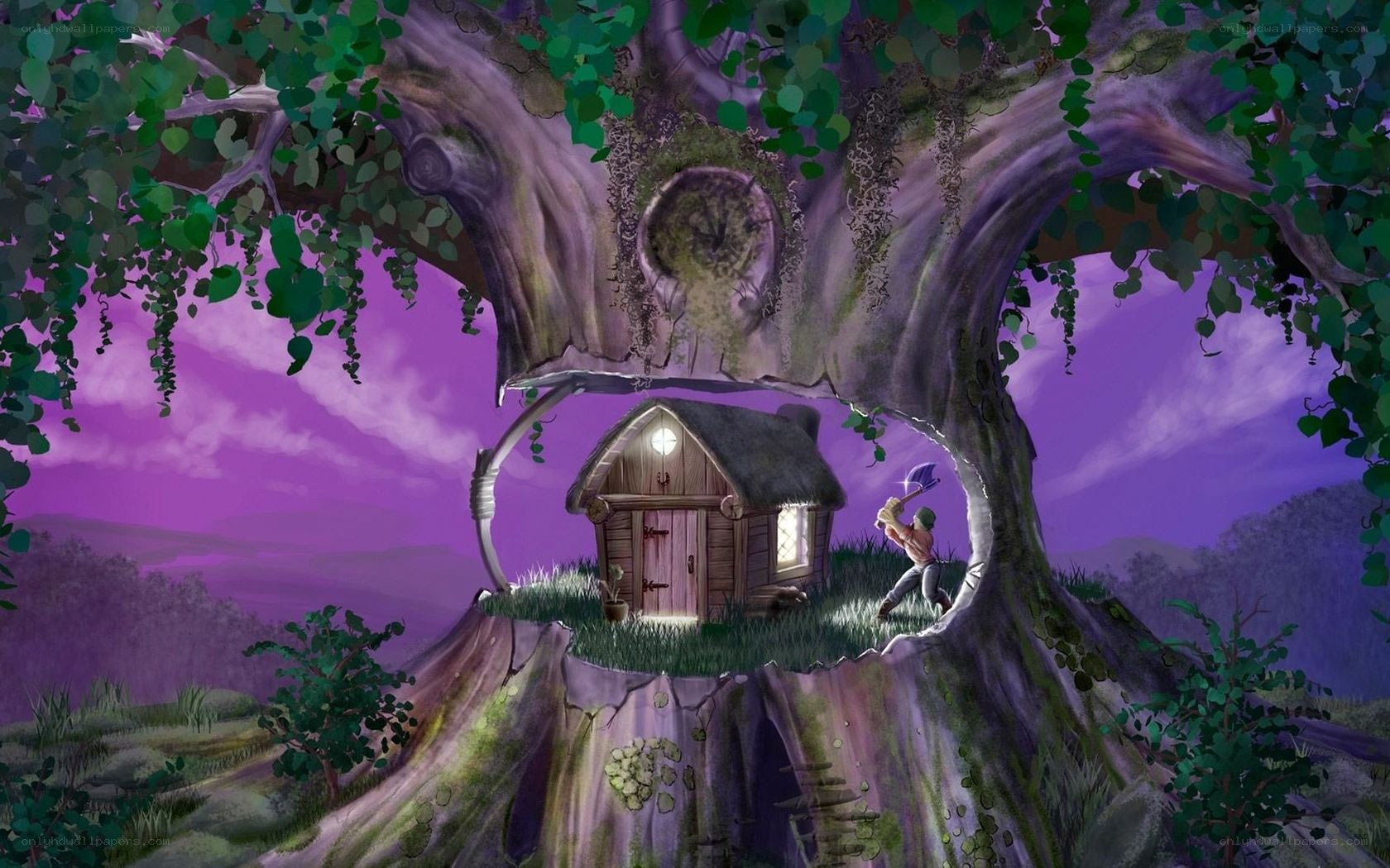 Treehouse in a giant tree