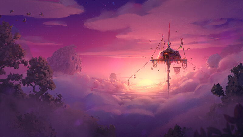 Treehouse in Clouds — Purple