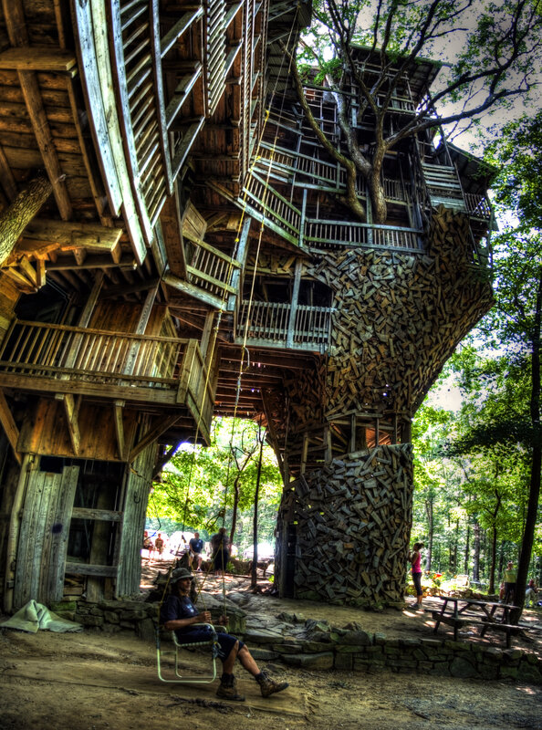 Treehouse in forest