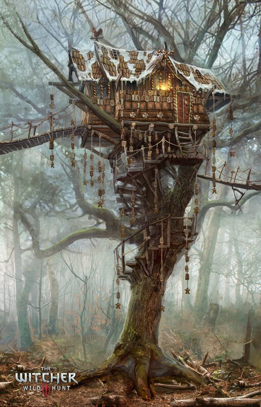 Treehouse in Forest — Brown, Mysterious