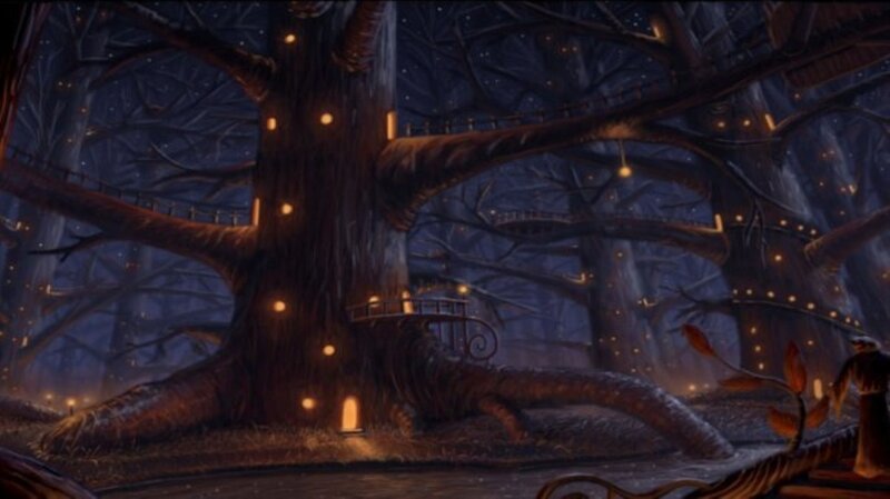 Treehouse in Forest — Brown