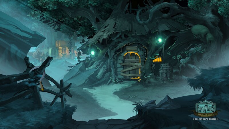 Treehouse in Forest — Green, Mysterious, Night, Digital Art