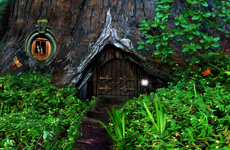 Treehouse in Forest — Green, Serene, Digital Art