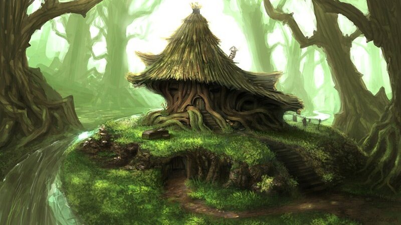 Treehouse in Forest — Green, Serene, Morning, Digital Art, Stream