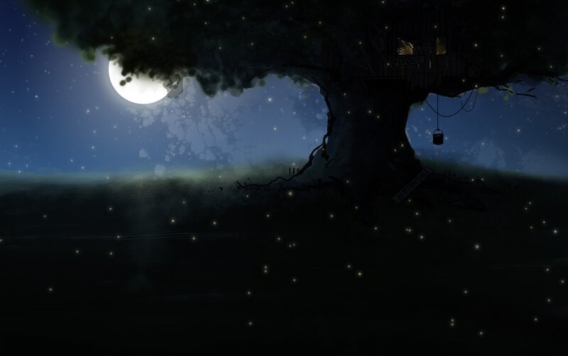 Treehouse under Moonlight