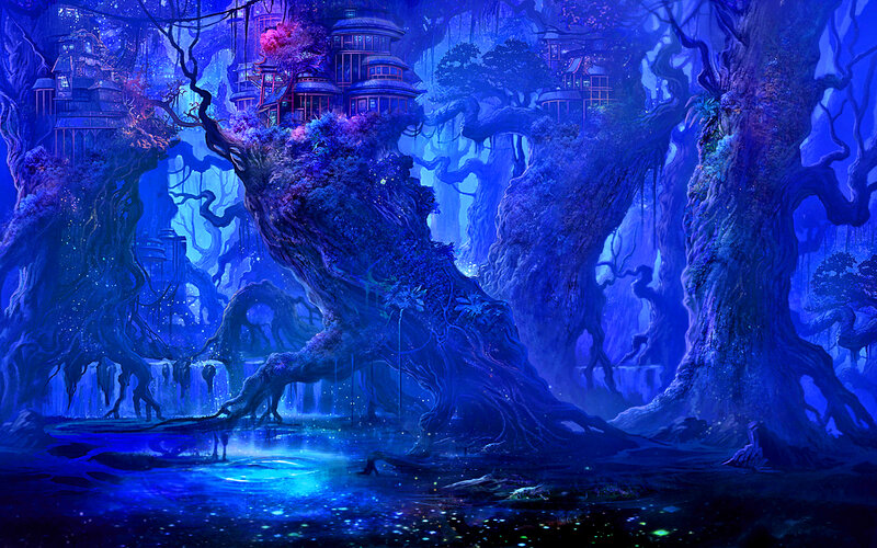 Treehouse Village — Blue, Mystical