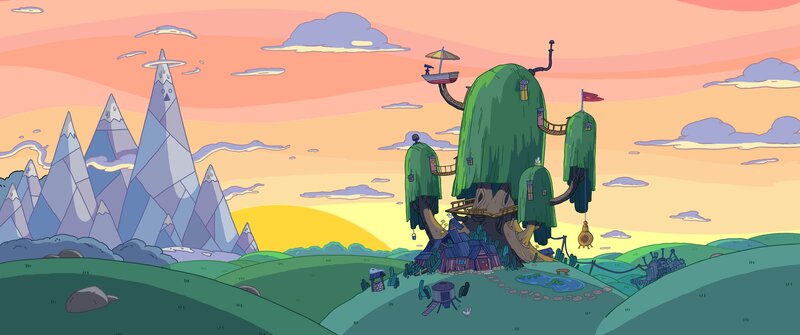 Treehouse Village — Green, Serene, Sunset, Animation