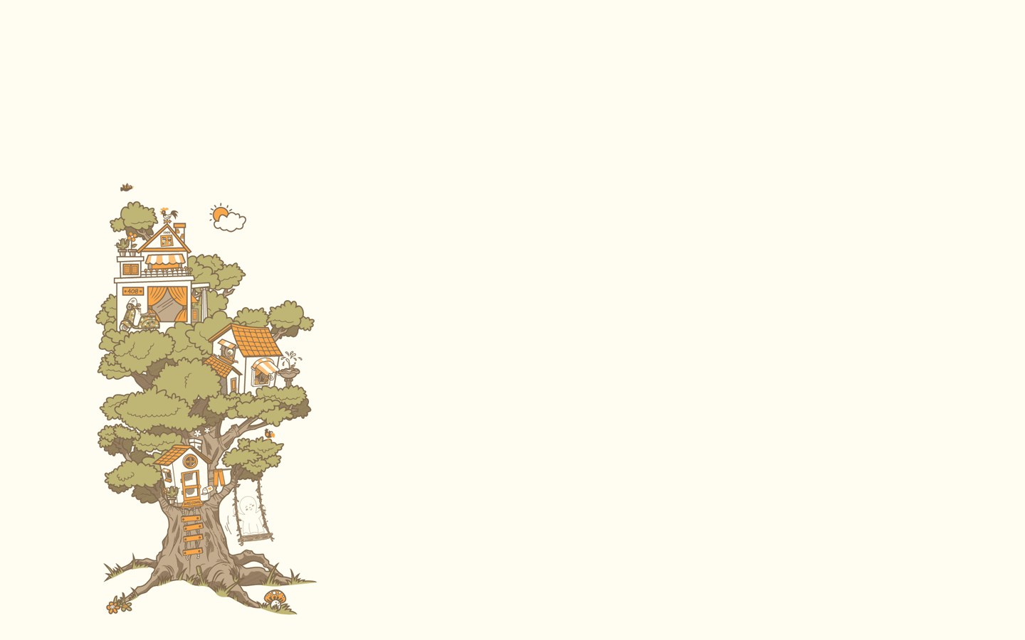 treehouse village illustration