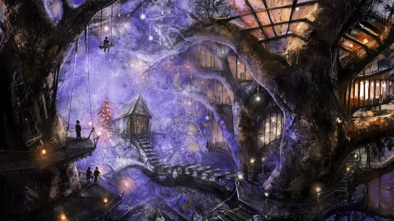 Treehouse Village — Purple, Mysterious