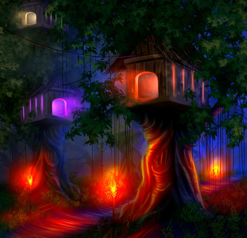 Treehouse Village — Red, Mystical