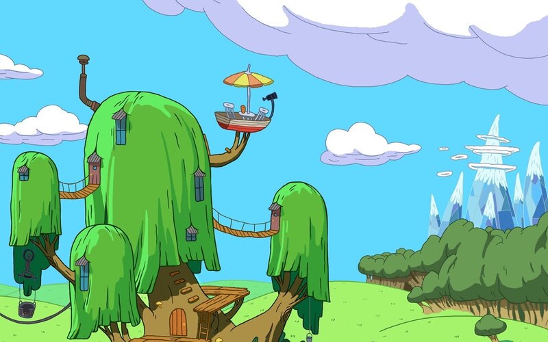 treehouse village scene