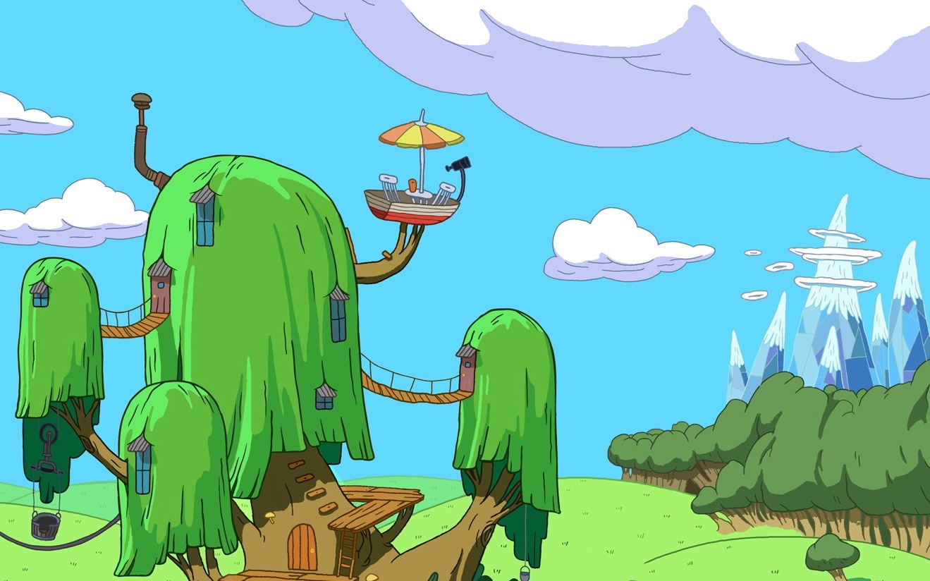 treehouse village scene