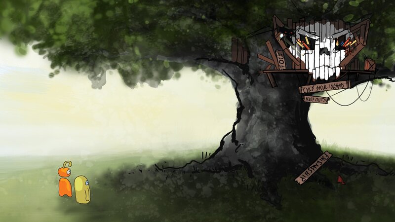Treehouse with two characters