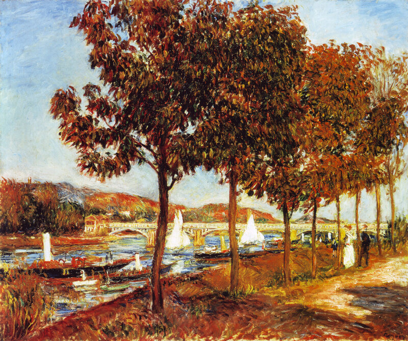 Trees Along Riverbank — Orange