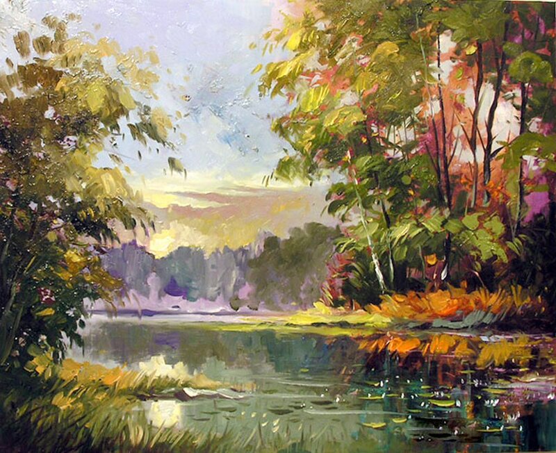 Trees Beside a Lake