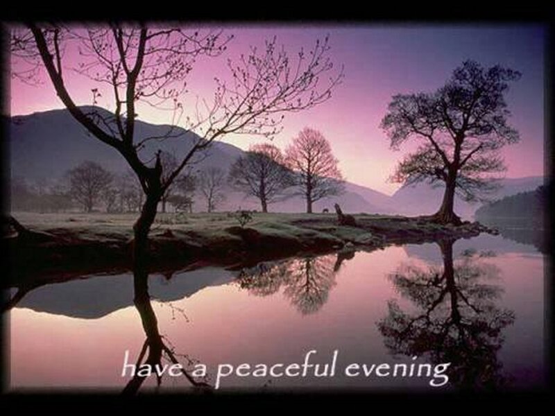 Trees by Lake at Dusk — Purple