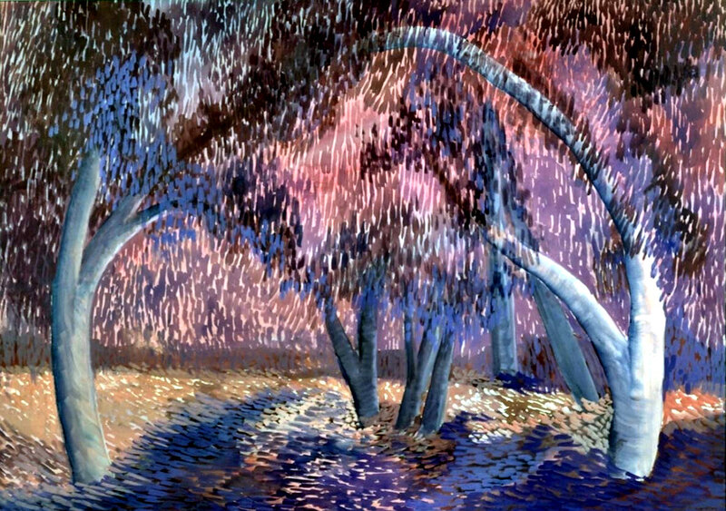 Trees in a Forest — Blue