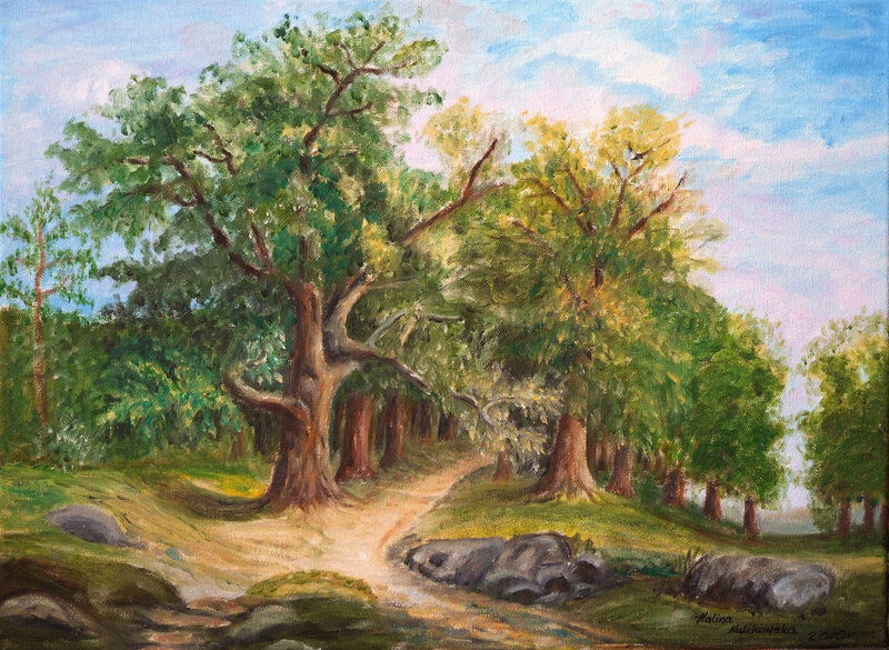 Trees in a Forest — Green, Serene, Afternoon