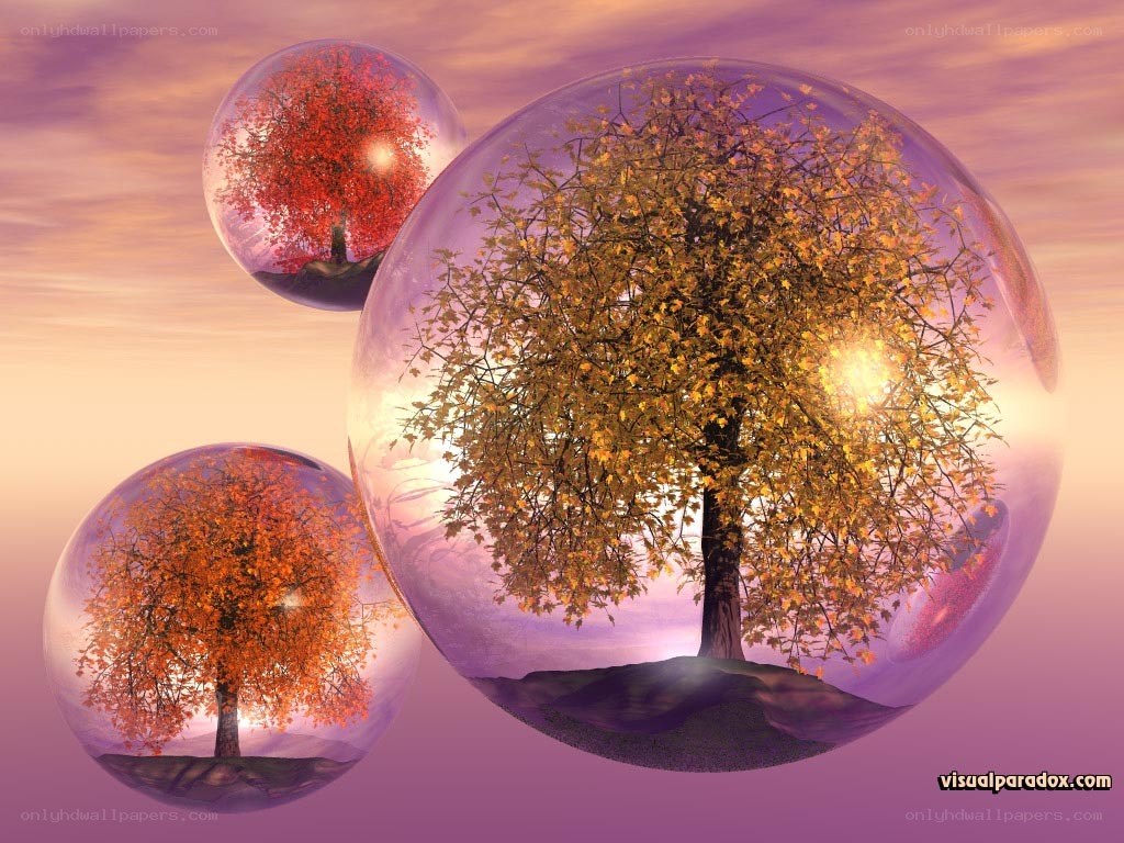 Trees in glass bubbles