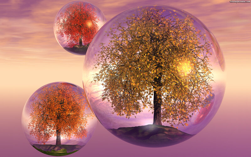 Trees in Glass Bubbles — Purple