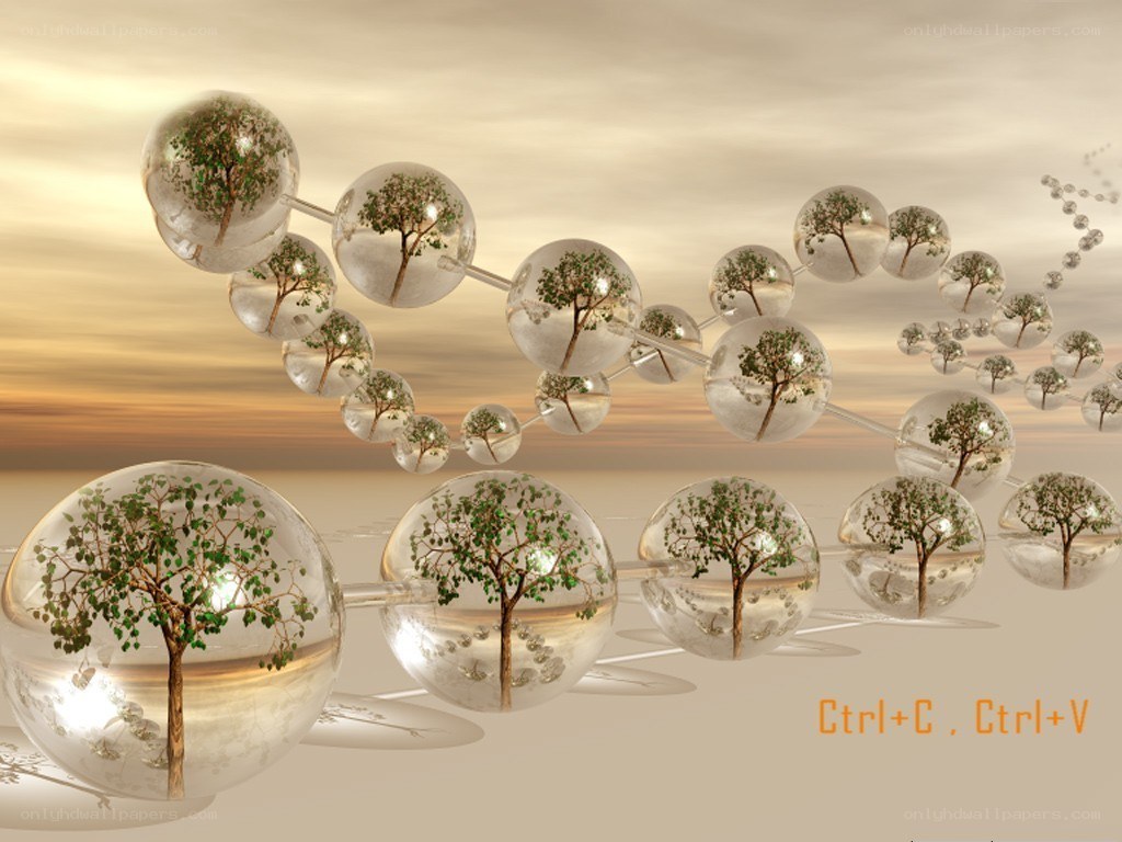 Trees in glass spheres