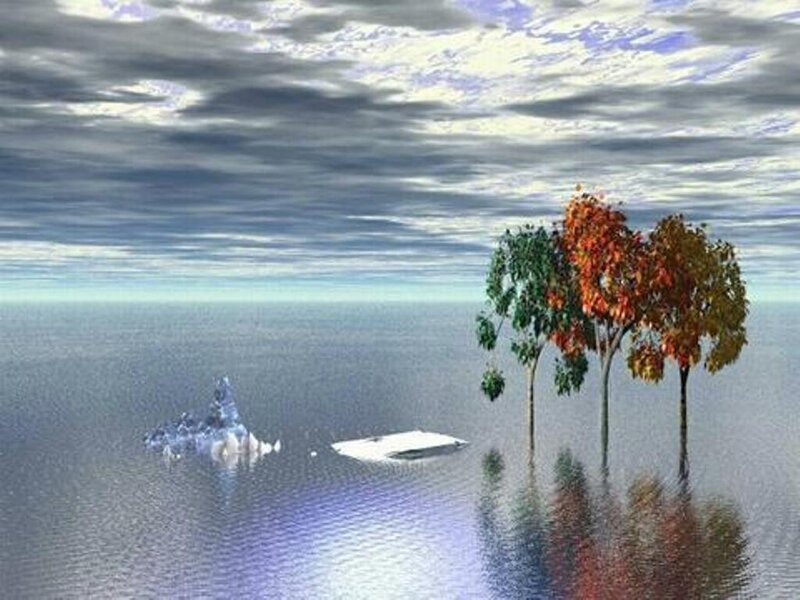 Trees in Water — Blue