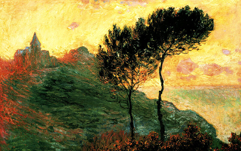 Trees on a Hillside — Yellow