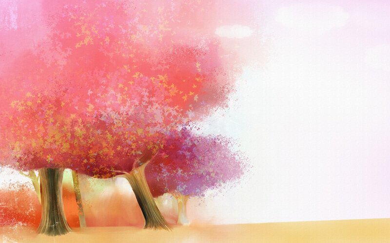 Trees with Colorful Leaves — Pink