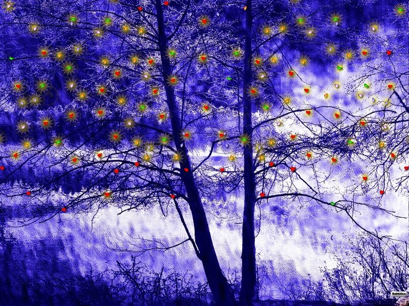 Trees with Glowing Lights