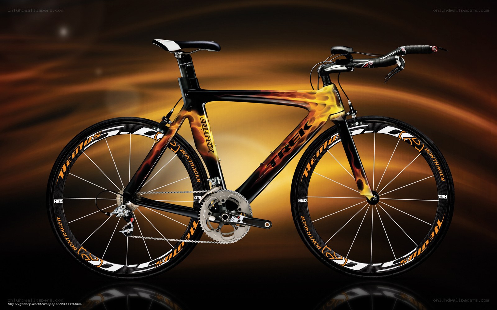 Trek bicycle with flame design