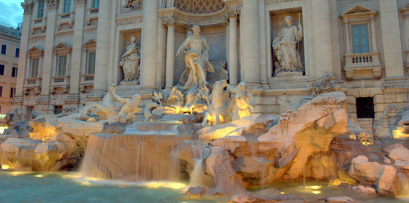 Trevi Fountain at dusk