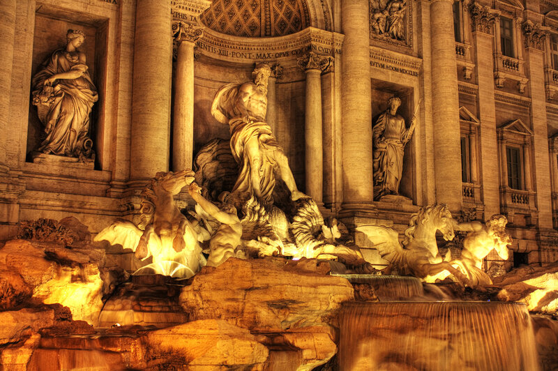 Trevi Fountain at night