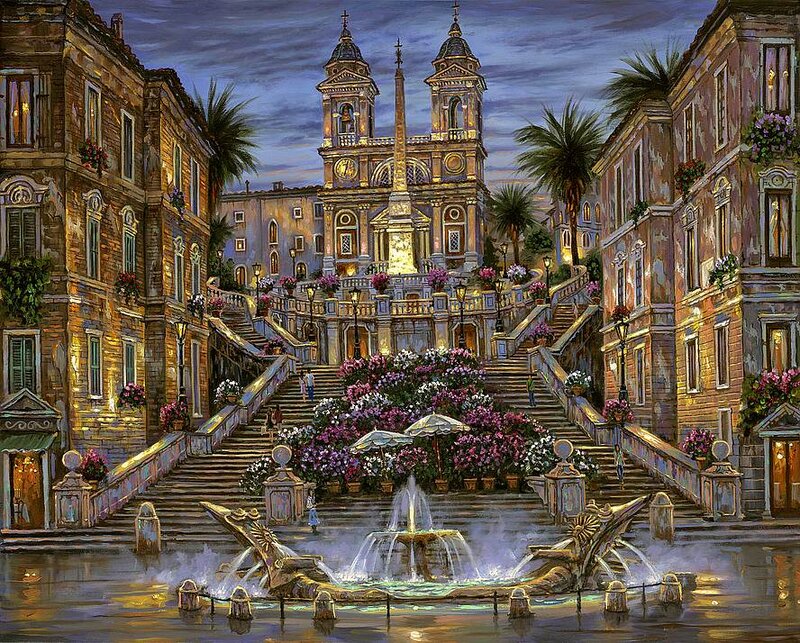 Trevi Fountain at Night — Blue