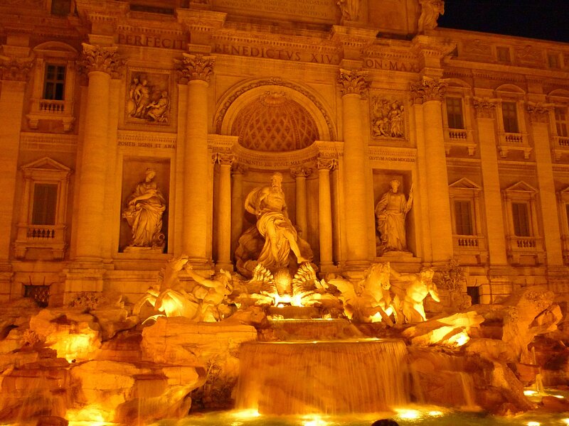 Trevi Fountain at Night — Orange