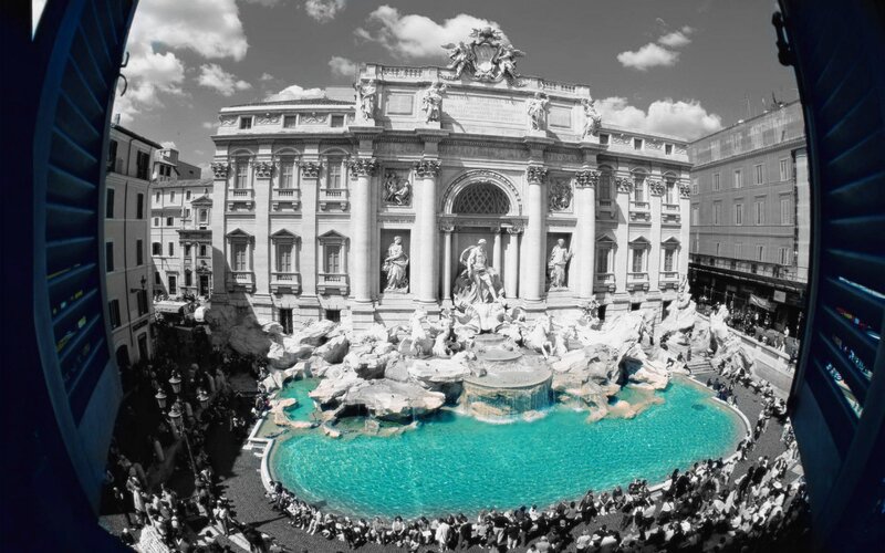 Trevi Fountain — Blue, Dramatic, Afternoon