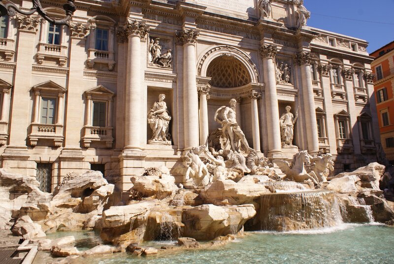 Trevi Fountain Sculpture — Beige, Dramatic