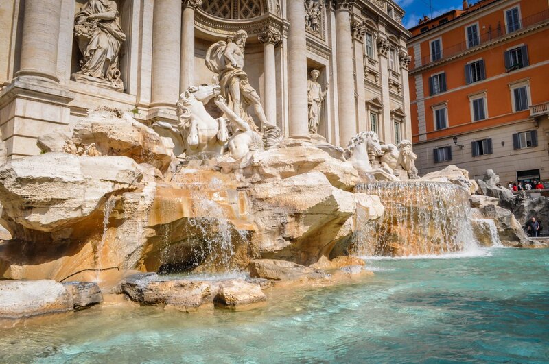 Trevi Fountain Sculptures — White, Dramatic