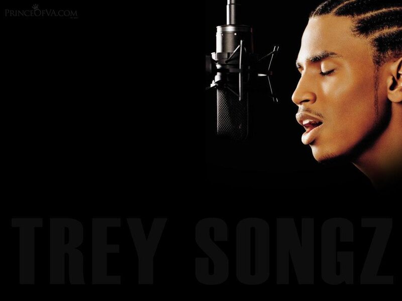 Trey Songz in recording studio