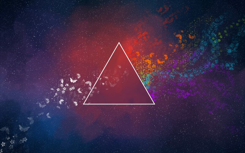 Triangle with Butterfly Swarm