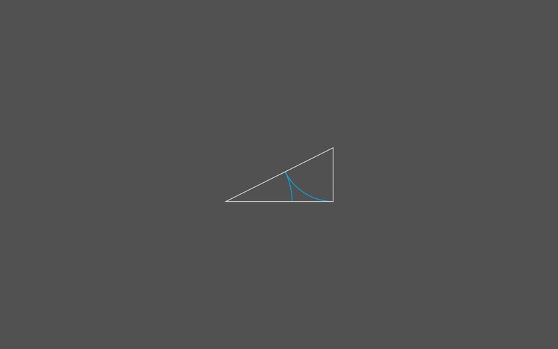 Triangle with Curved Lines