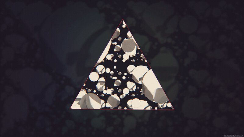 Triangle with Floating Spheres