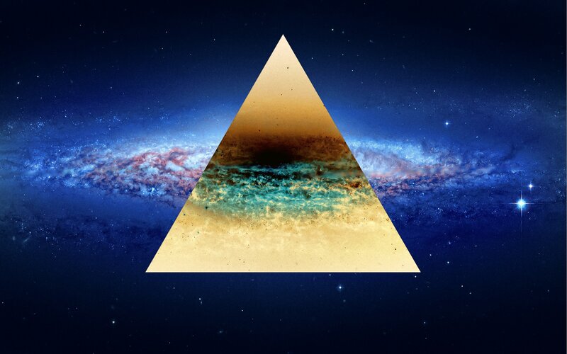 Triangle with Galaxy Background — Blue